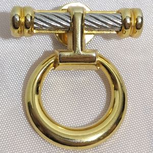Unique Vintage Signed French Gold & Silver Pin